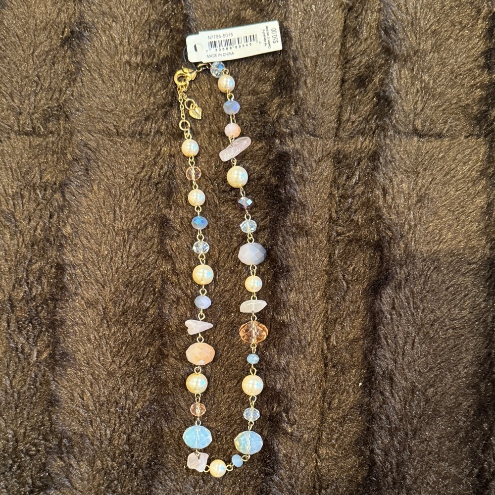 Carolee Pastel Crystal & Pearl Necklace – $55 Retail